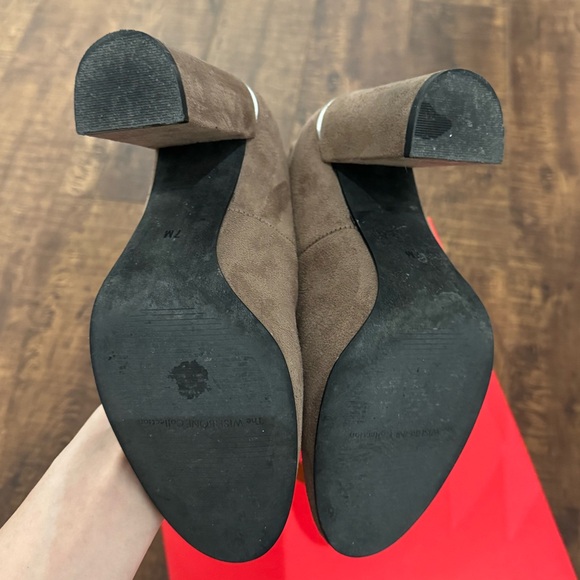 Beige Suede Wishbone Boot Heels - Picture 5 of 5